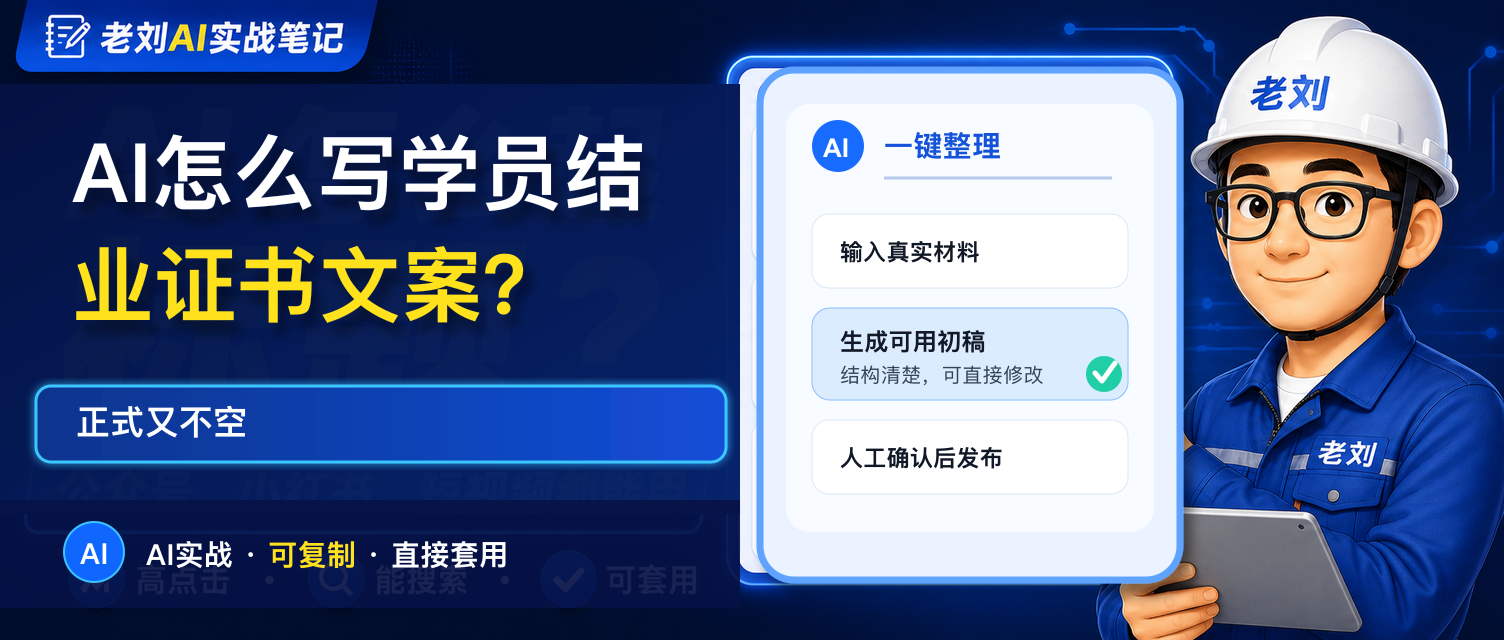 AI 怎么写学员结业证书文案?正式又不空
