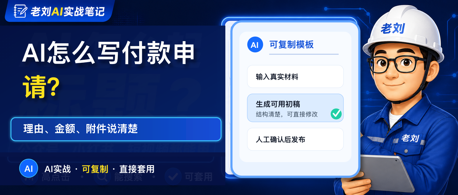 AI 怎么写付款申请?理由、金额、附件说清楚