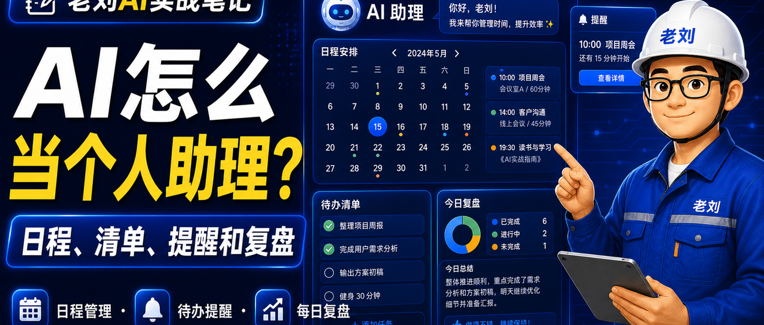 AI 怎么当个人助理?日程、清单、提醒和复盘