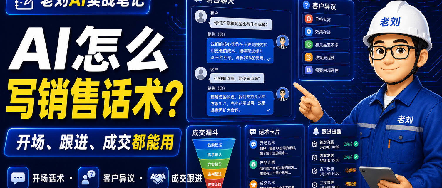 AI 怎么写销售话术?开场、跟进、成交都能用