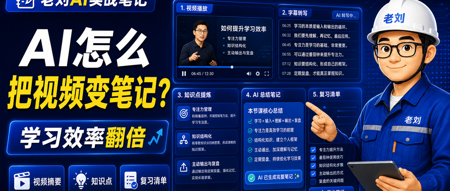 AI 怎么把视频整理成笔记?学习效率翻倍